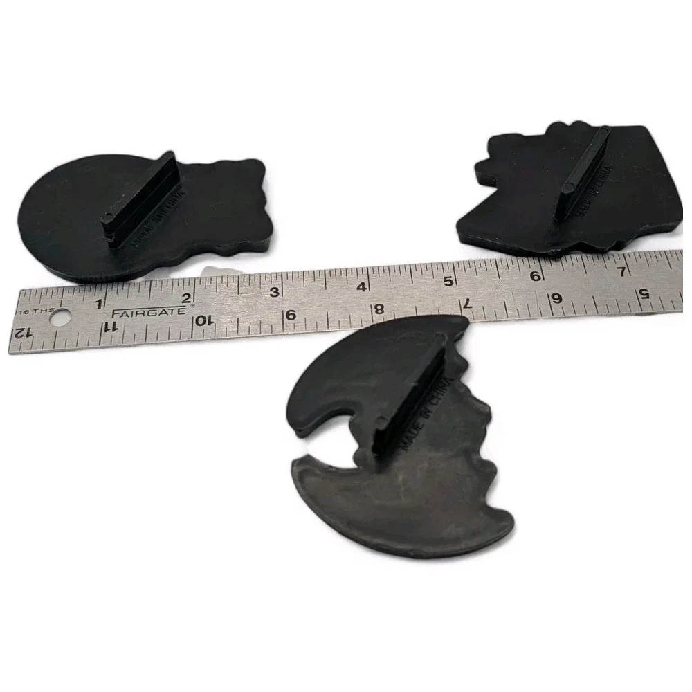 Vintage Halloween Cookie Cutters Black Skull‎ Haunted House Bat Set of Three